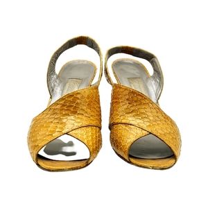 Vintage Gold Yellow Slingback Geels Sandals